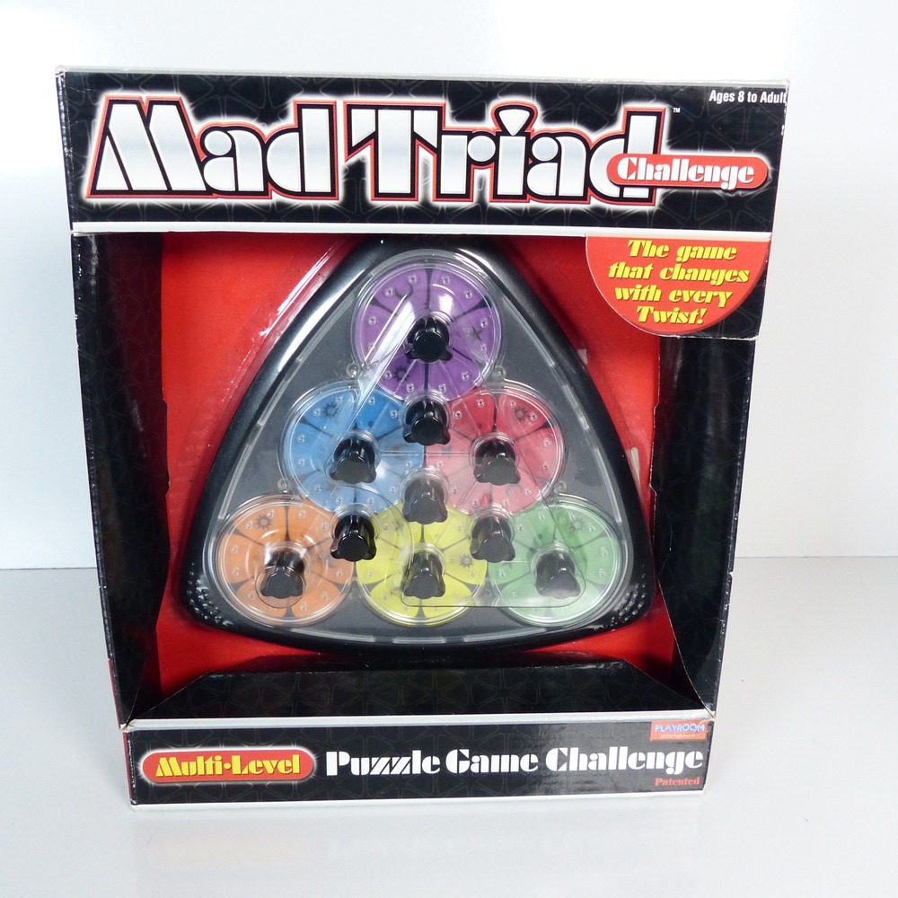 Mad Triad Challenge Puzzle Game Playroom Entertainment Vintage RARE 2002 NOS